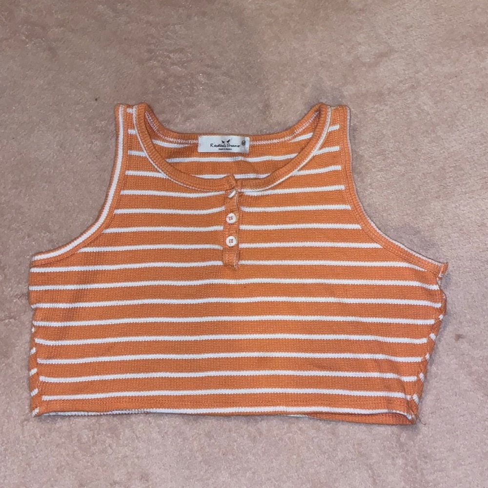 Orange/white crop top